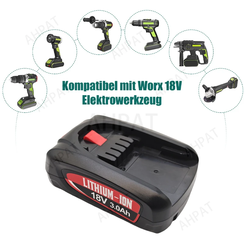 PBA 18V dedicated replacement battery: 3000mAh capacity, compatible with Home&Garden series PSB/PSR tools