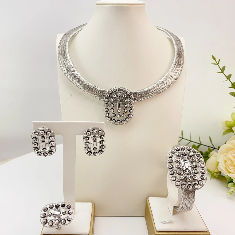 EMMA Fashion Jewelry Set For Women Uniquely Shaped Gold-Plated Wedding Jewelry Banquet Gift FHK29063