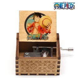 Hot Antique carved Wooden Hand Crank Onepiece Music Box figure Happy Halloween Christmas Birthday Gift