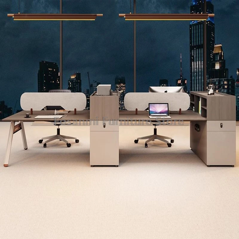 Modernes Büro-Schreibtisch- und Stuhl-Set mit Schublade für 1–2 Personen, einfacher Schreibtisch mit Bildschirm, Computer-Netzstuhl, Tisch, Arbeitsmöbel-Set