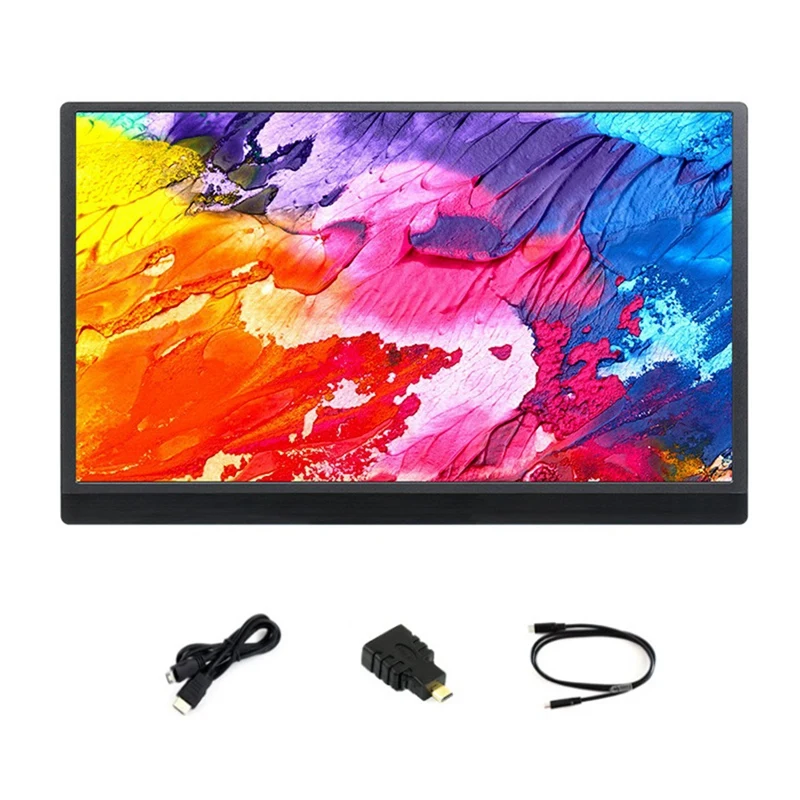 شاشة 15.6 بوصة مع حامل لوحدة التحكم Raspberry Pi/Jetson Nano/PC/Game، شاشة IPS بدون لمس