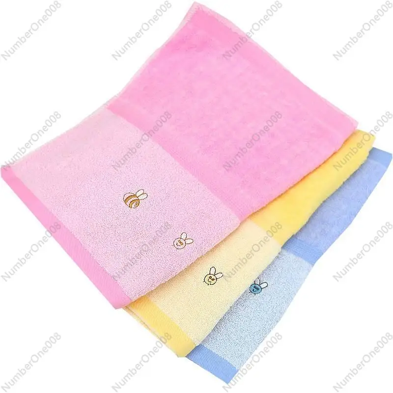 VHM7 Menger jedwabna przędza bawełniana haftowana pszczoła czysta bawełna miękka cienka wygodna dziecięca letnia dziewczęca ręcznik kąpiel do twarzy