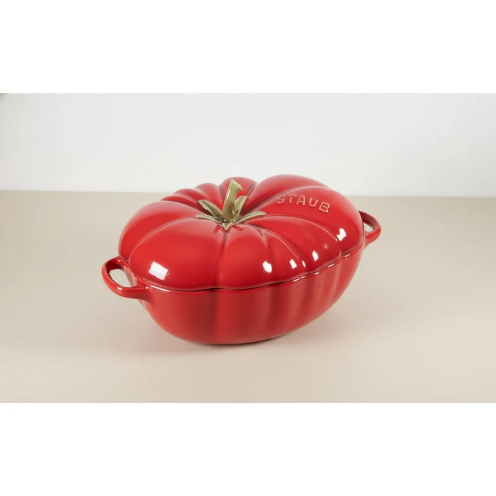 

16oz Mini Tomato Cocotte Dutch Oven - Ceramic Pot for Baking, Cherry Red, Kitchen Essentials