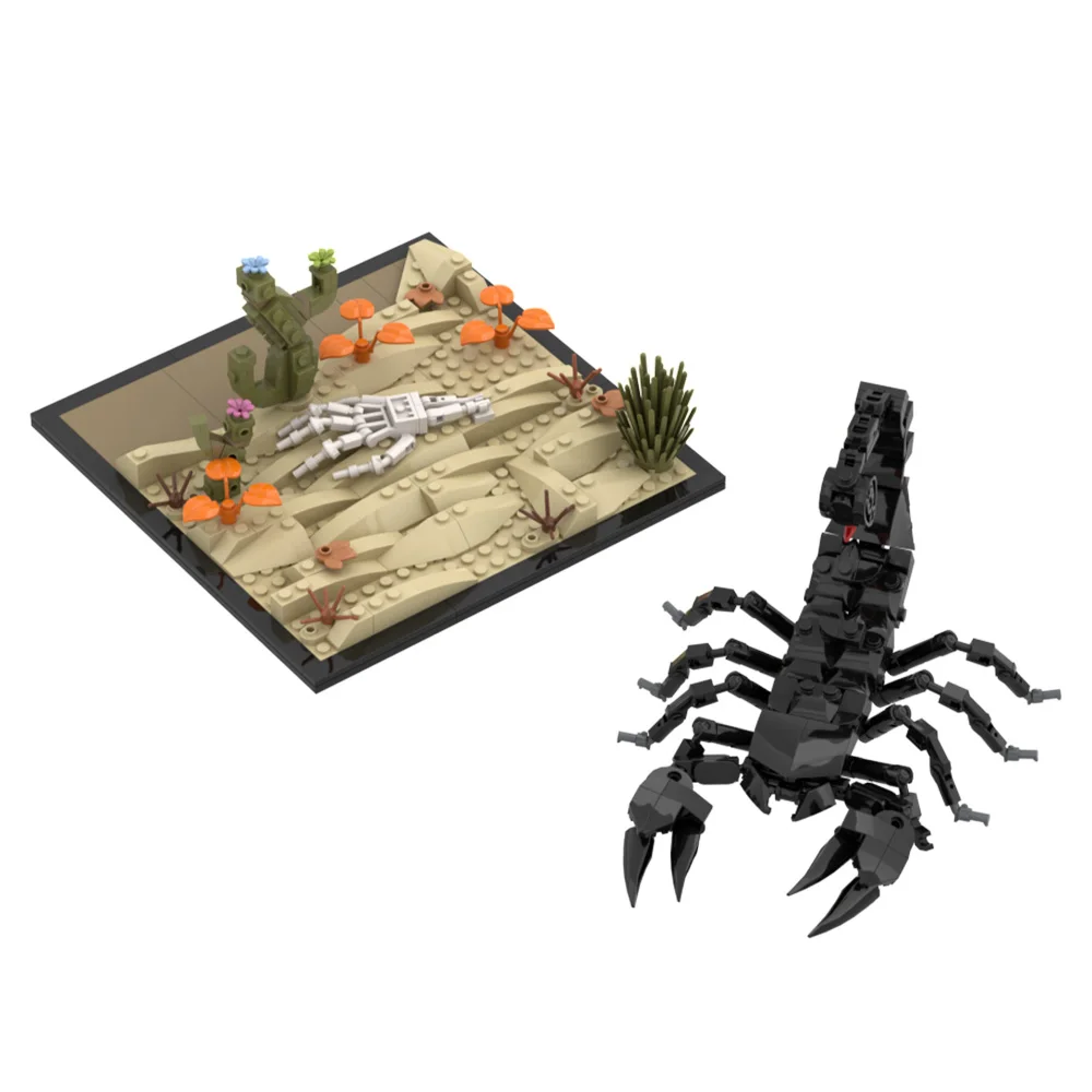 MOC Desert Base Scorpion Model Bricks Terror Animal Predatory Arachnids Building Blocks Desert Scorpion Toys Gift