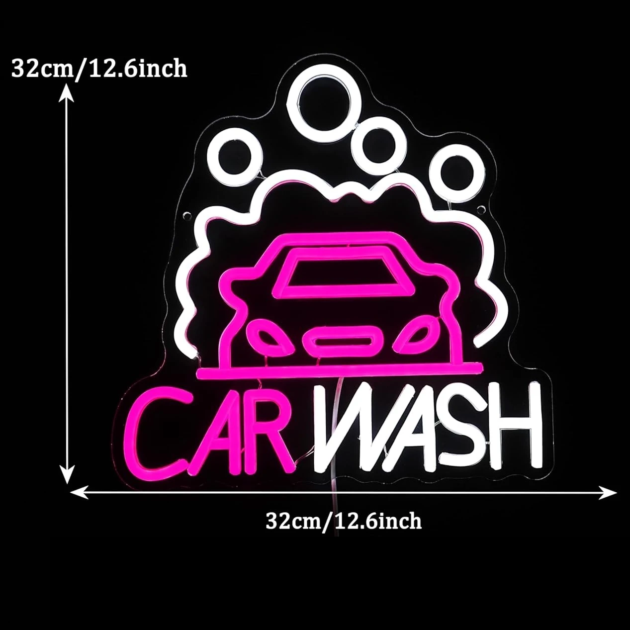 Car Wash Neon Sign Sedan LED Neon Light USB Dimmable for Party Gas Station Service Area Auto Repair Shop Car Show Wall Decor