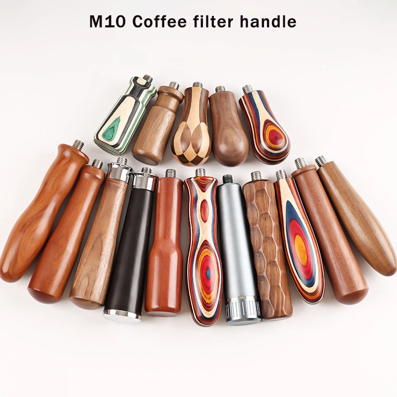 M10 Coffee Filter Modified Handle Italian Style Bottomless Solid Wood Handle Rosewood Espresso Machine Accessories
