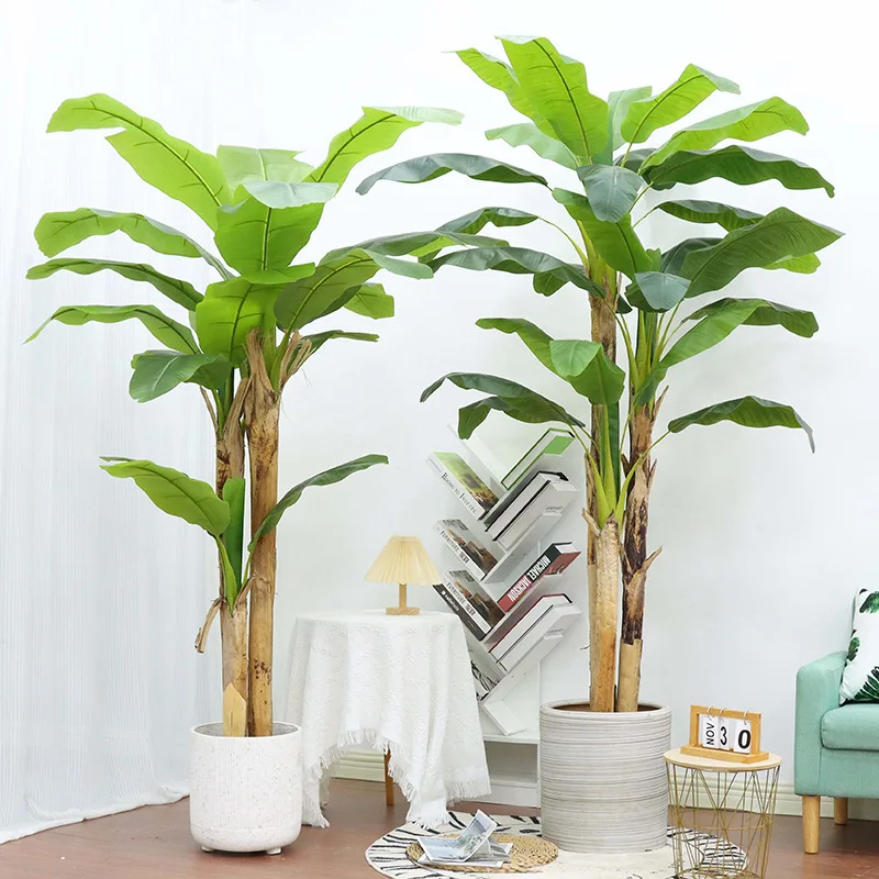 

130 -170 CM Artificial Banana Tree Large Green Fake Plant Palm Leaves for Room Decoration or Outdoor Tropical Plant Decoration