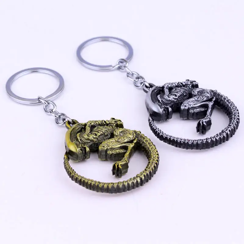 Movie Horror Xenomorph Keychain Alien Creature Race Alien Keyring Cosplay Fans Gift Men Women Backpack Jewelry Accessories