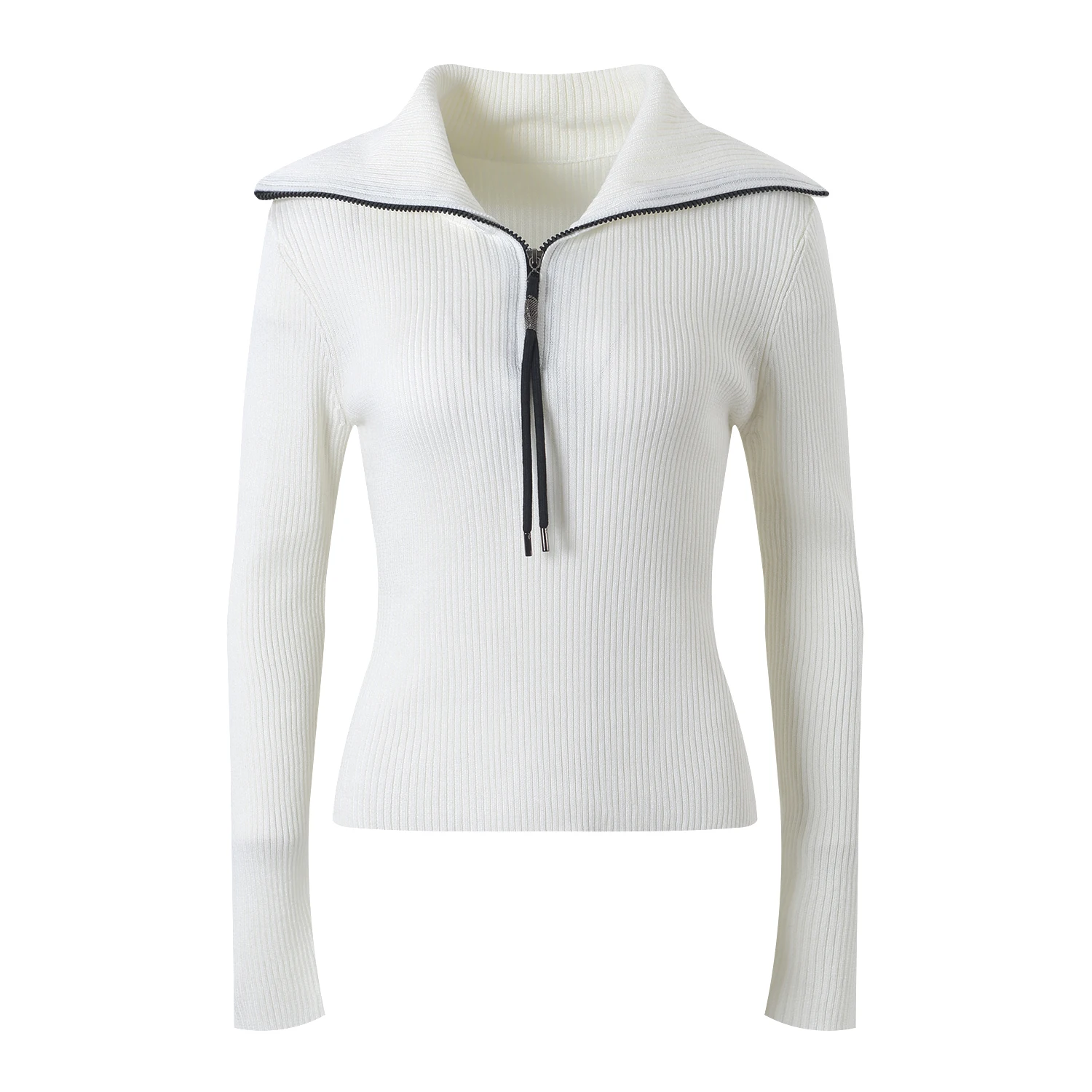 Versão high-end europeu sle luxo malha lã camisola dr bla longo sve fino ajuste camada base dr faion feminino