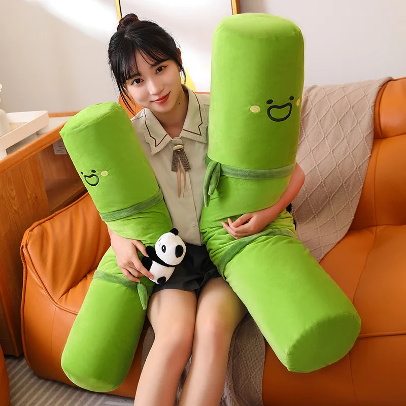 

Creative Multifunctional Bamboo Tube Panda Neck Plush Pillow Toy Cute Soft Stuffed Sleeping Cushion Doll Gifts Home Room Decor