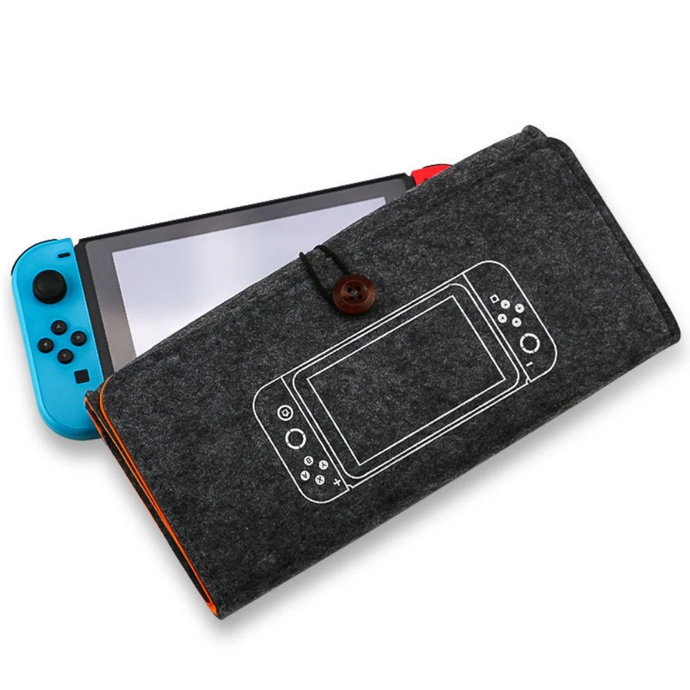 Felt Material Grey Color Storage Bag For NS Switch Game Console Soft Protective Handbag For Nintend Switch Accessories