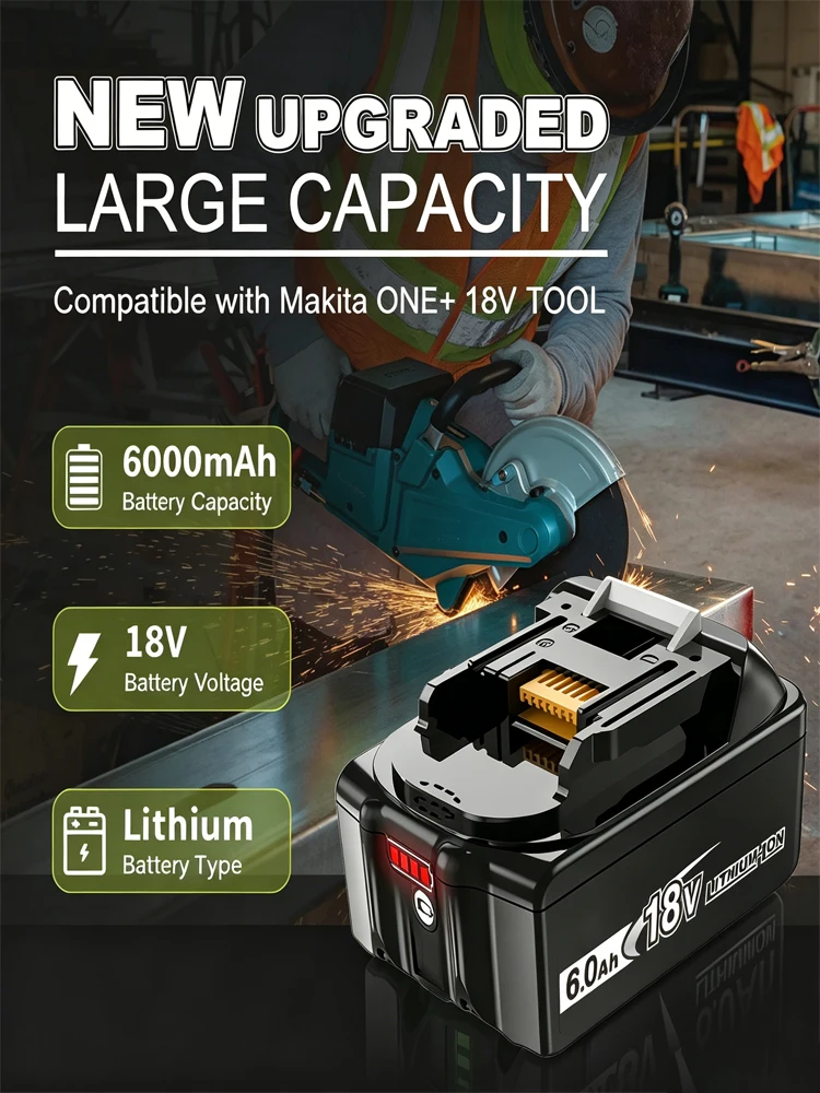 Original für Makita 18V Akku BL1820B Wiederaufladbarer Lithium-Ionen-Akku für Makita 18V Elektrowerkzeuge, Ersatzakku