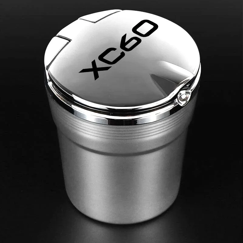 For Volvo XC60 2019 2020 2021With Led Lights car Logo Creative Personality ashtray Creative cigarette dustbin Car Accessories