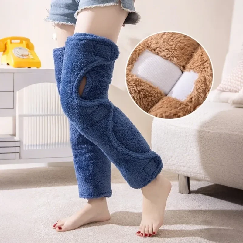 

1 пара зимних плюшевых длинных гетр с артритом для пожилых людей, наколенники, послеоперационные теплые утолщенные леггинсы с имитацией обуви, новый чехол