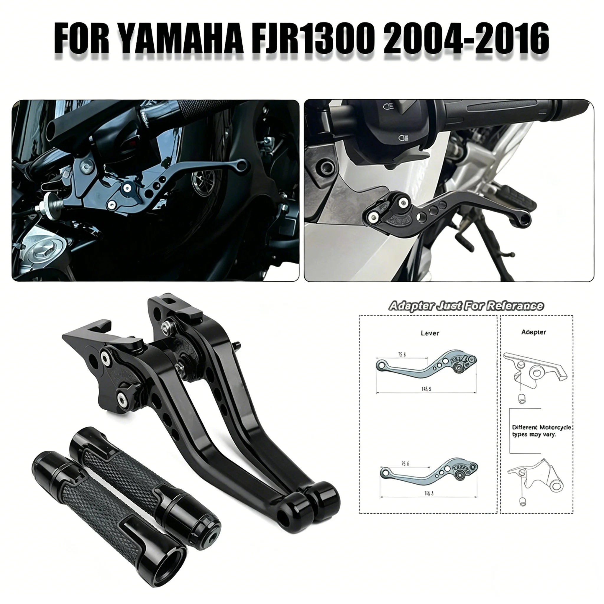 

For Yamaha FJR1300 2004-2016 Motorcycle Brake Clutch Levers CNC Adjustable Short Modified Clutch Brake Levers Handles Grips Kit