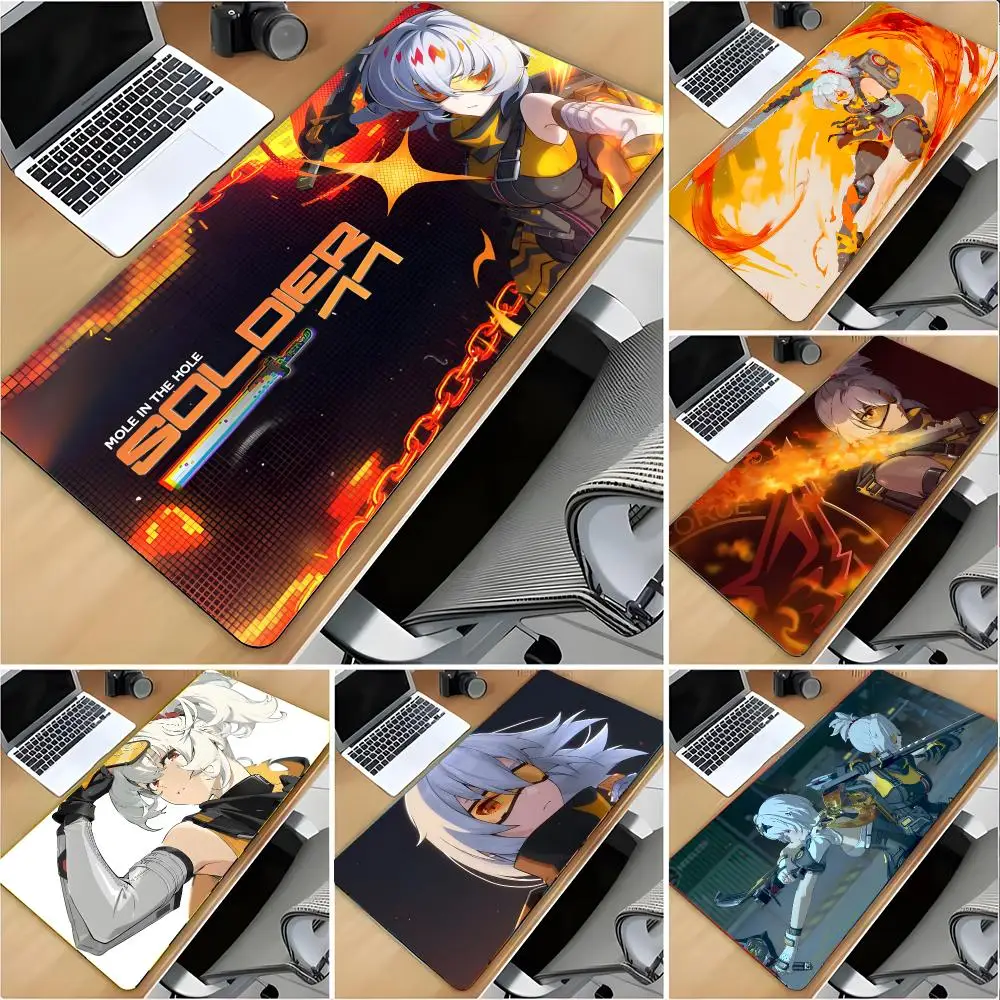 Tactical Character S-Soldier 11 Mouse Pad Large Mouse Pad Desk Mat Non‑Slip Gaming Board Game Mat with Stitched Edges