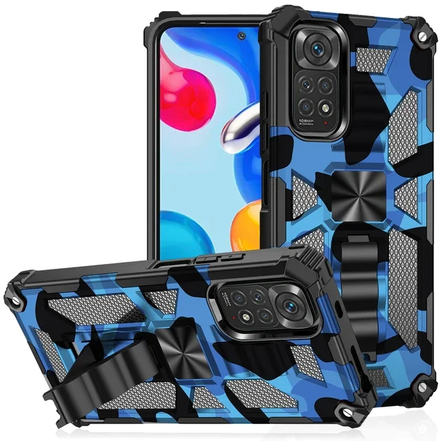 

For Xiaomi MI 11T 12T Pro Redmi Note 12 11S 11 10 Pro 10S Poco X5 X4 M4 Pro Military Camouflage Armor Shockproof Case