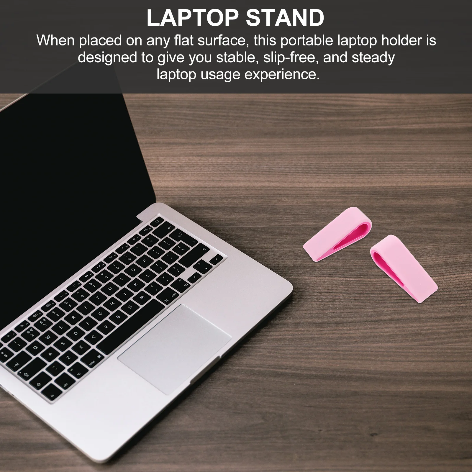 

2Pcs Laptop Stand Notebook Support Holder Mini Cooling Radiator Slip Free Stable Design for Any Flat Surface Rosy