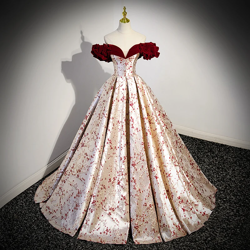 

Ele One-oulder Wedding Dr Heavy Embroidery Solo Performance Long Evening Gown for Women Summer New Arrival