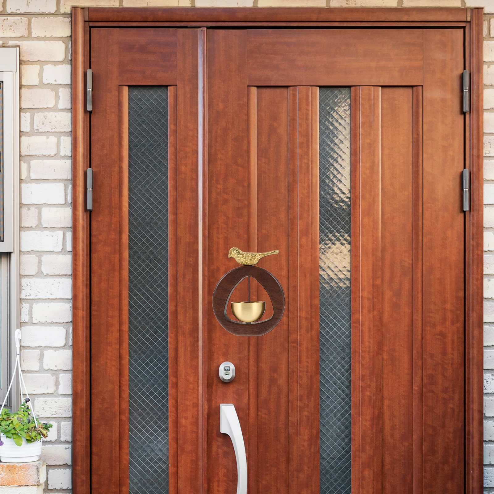 

Japanese Style Yellow Copper Doorbell Accessories Wooden Door Chime Home Entrance Sign Easy Install Shopkeeper Bell