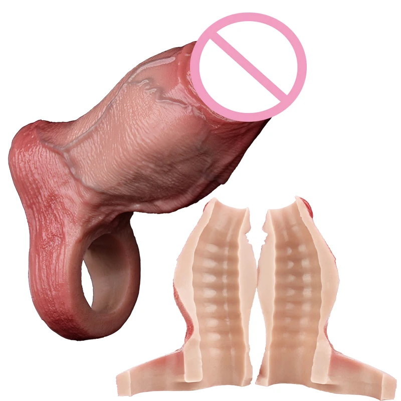 LUUK Super Soft Realistic Cock Sleeves For Man Penis Enlarger Erection Enhancement Flirting Adult Sex Toys for Man Woman Couples