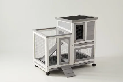 

Outdoor Gray Pet House Chicken Nesting Box Bunny Rabbit Hutch Large Wooden Hen Cage Chicken Coop