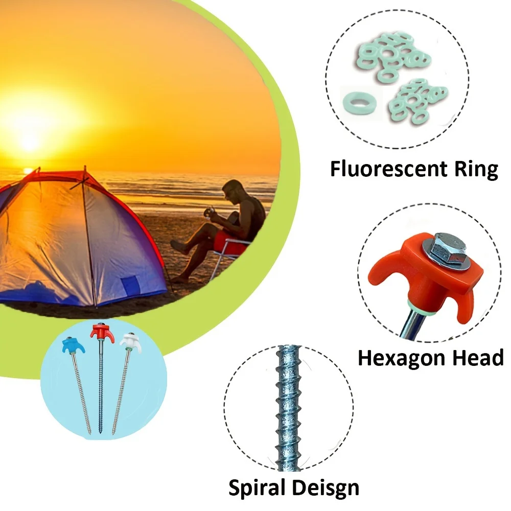 دوامة المسمار الثقيلة مع عرافة المقبس حصص المراسي الأرضية التخييم حصص خيمة الأرض مسمار المسمار في أوتاد خيمة التخييم