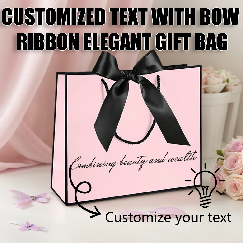 Personalisierte Geschenktüte mit Textband für Feiertage, Alltag, Geburtstage, Muttertag, Valentinstag, Individuelle Geschenktüte für Zuhause