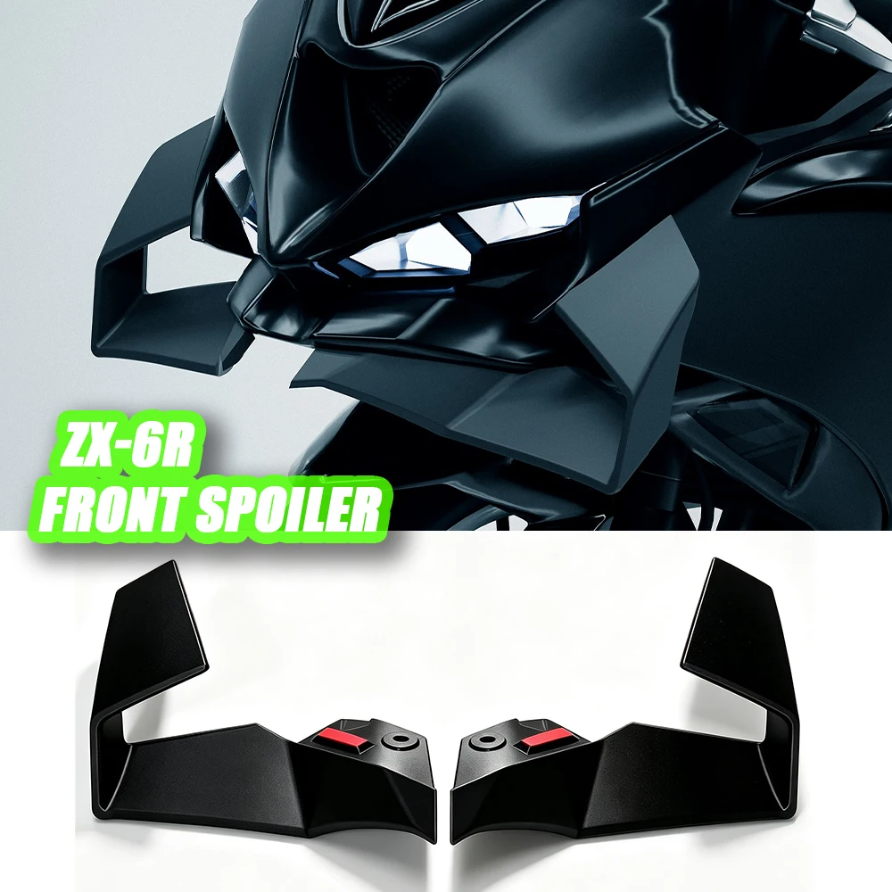Für KAWASAKI ZX-6R GP WING Frontspoiler Unterer Spoiler Unterlippe DOWNFORCE NAKED FRONTAL SPOILERS ZX-6R 2024 2025 2026 2027