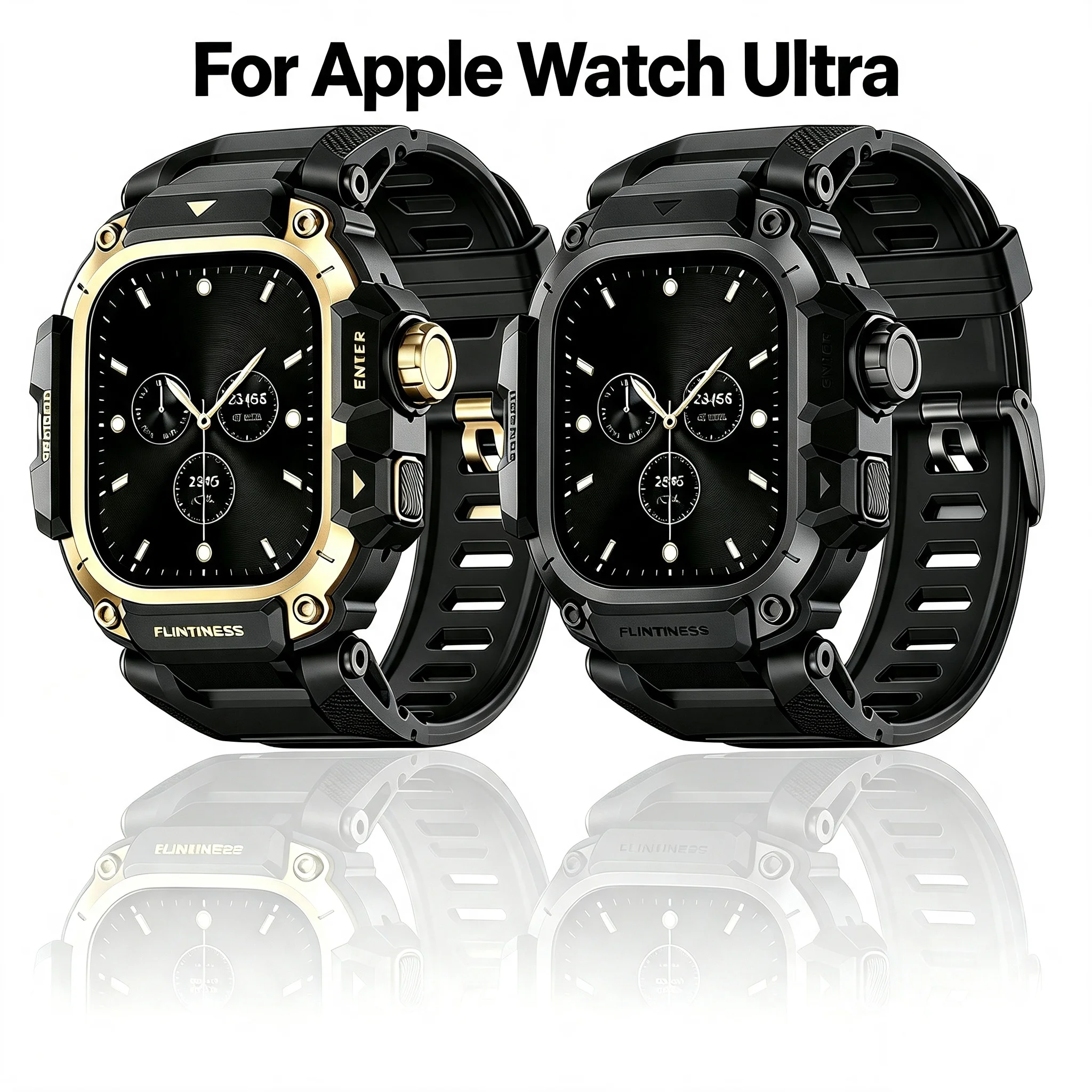 2-IN-1 Case + Strap for Apple Watch Ultra 49mm Man Business Modification Kit for Iwatch Ultra 3 2 1 Protective Cover Band Belt