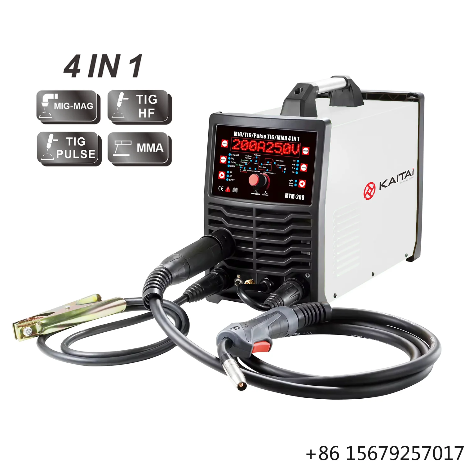 Multifunctional 4-in-1 MTM-200 ARC Welder New Condition MIG/TIG/Pulse TIG/MMA Synergic Welding Machine