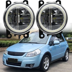 2PCS Car Fog Light LED Angel Eye DRL Daytime Running Lamp H11 For Suzuki SX4 (EY, GY) 2006 2007 2008 2009 2010 2011 2012 2013