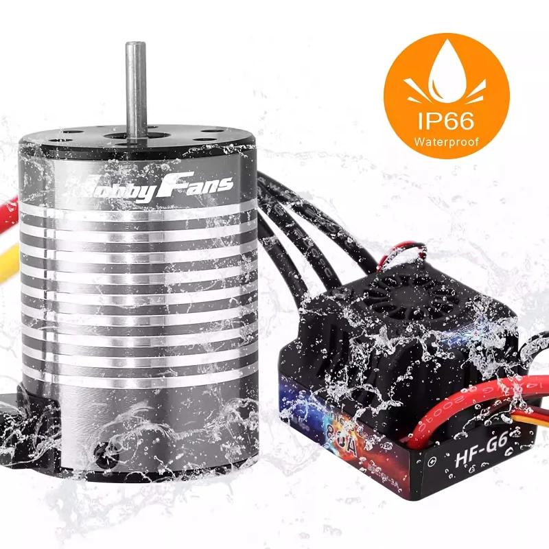 

3650 Brushless Motor (3500KV/4300KV) + 80A ESC Combo for 1/10 RC Car