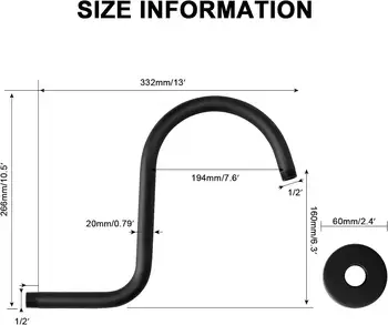 淋浴噴頭延長臂 不鏽鋼 S 型淋浴臂 10.5 英吋長 淋浴升降桿 淋浴高度提升器 10 最佳銷售 淋浴臂 - №9