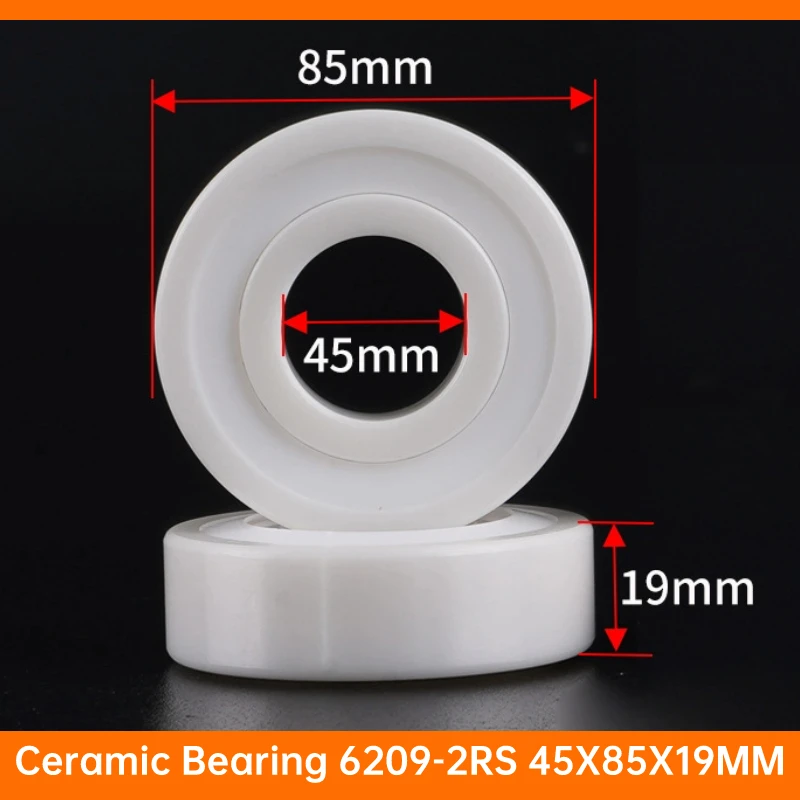 

1PCS 6209CE OPEN 6209-2RS Double Sealed 45X65X19 MM Waterproof zirconia Ceramic Bearing Thin-wall Deep Groove Ball Water-sealed