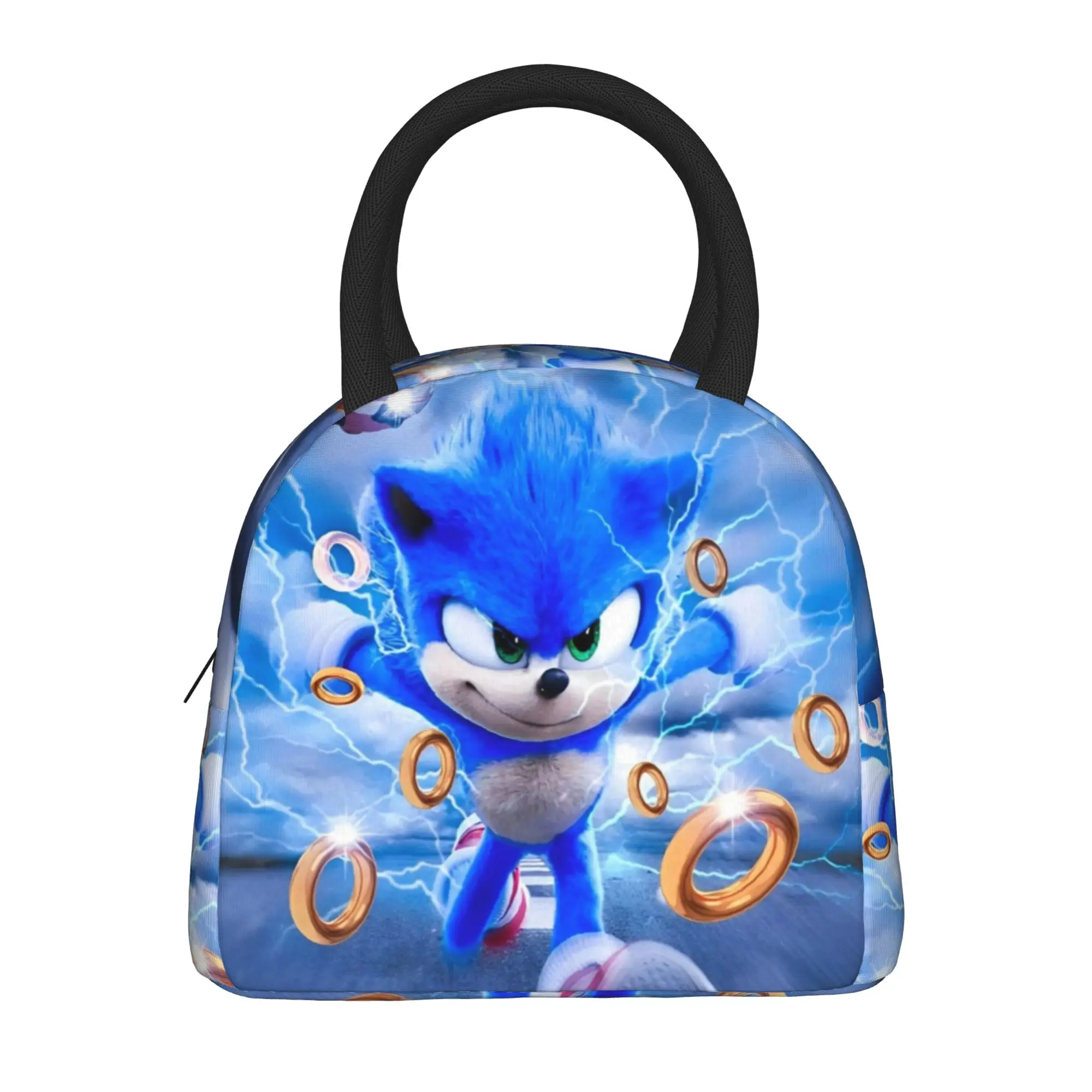 Shadow The Hedgehogs  Insulated Lunch Bags Cooler Bag Reusable  Portable Lunch Box Tote Food Handbags School  Travel
