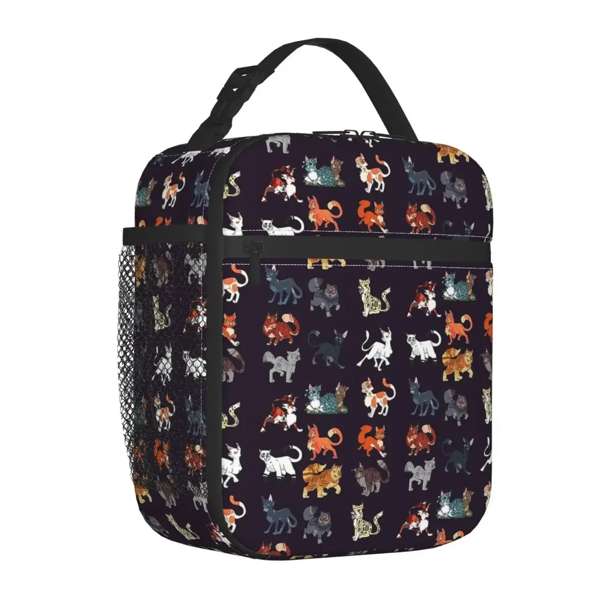 Fiambrera con aislamiento para niños y niñas, bolsa grande para el almuerzo y fresca, ideal para amantes de los gatos, Guerrero, Picnic escolar