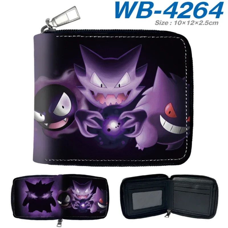 Pokemon Pikachu Eevee Gengar Jigglypuff Cartoon Printing Wallet TAKARA TOMY Peripherals Children Gifts PU Coin Purse Card Holder