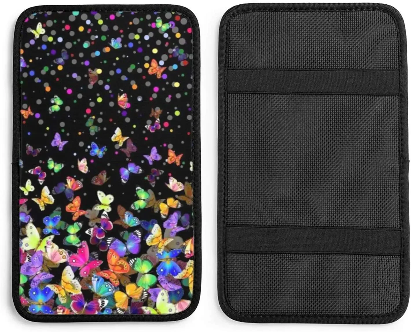 Auto Center Console Pad Colorful Butterfly Car Armrest Seat Box Cover Protector Stylish Car Armrest Cover Universal Fit Car Deco