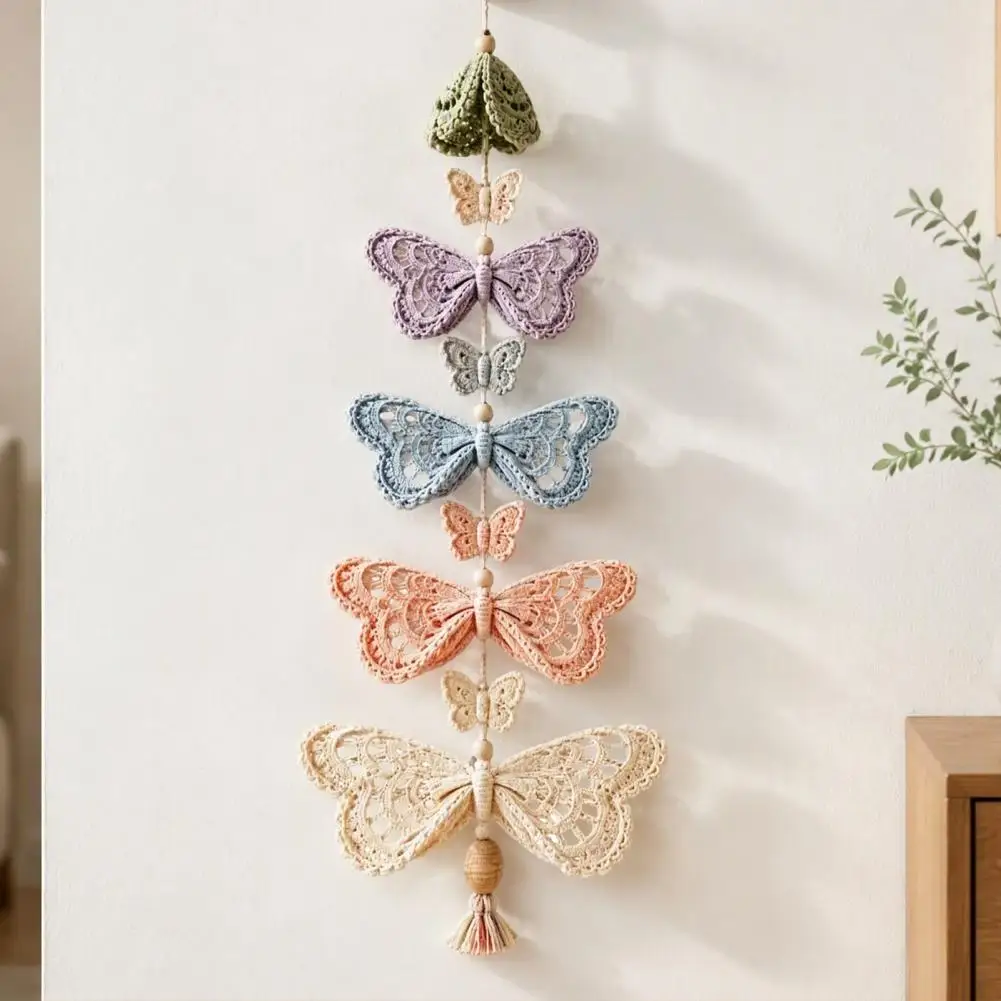 DIY Crochet Kit, Butterfly/Hummingbird Theme, Decorative Handmade Hanging Ornament for Home Wall And Window Decor