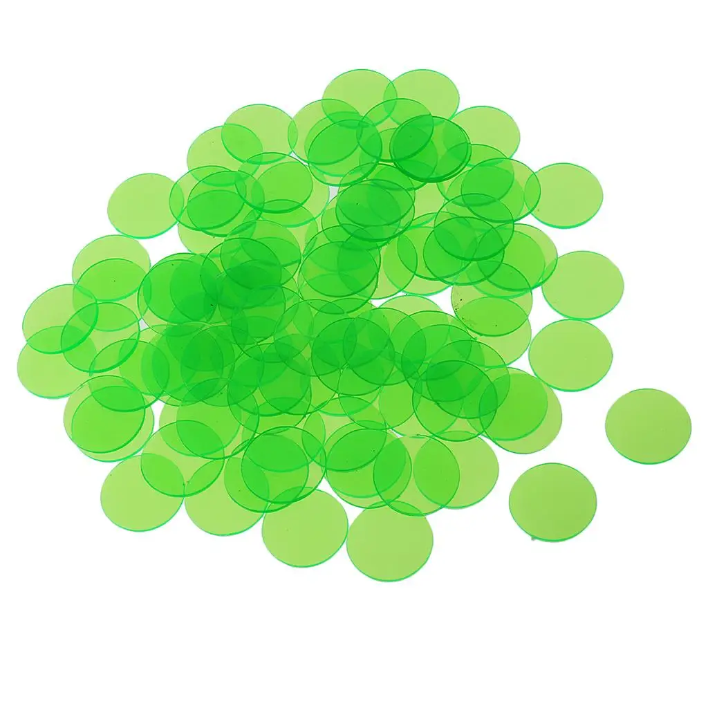 100pcs Transparent Color Counting Chips - Clear Bingo Chips for Counting