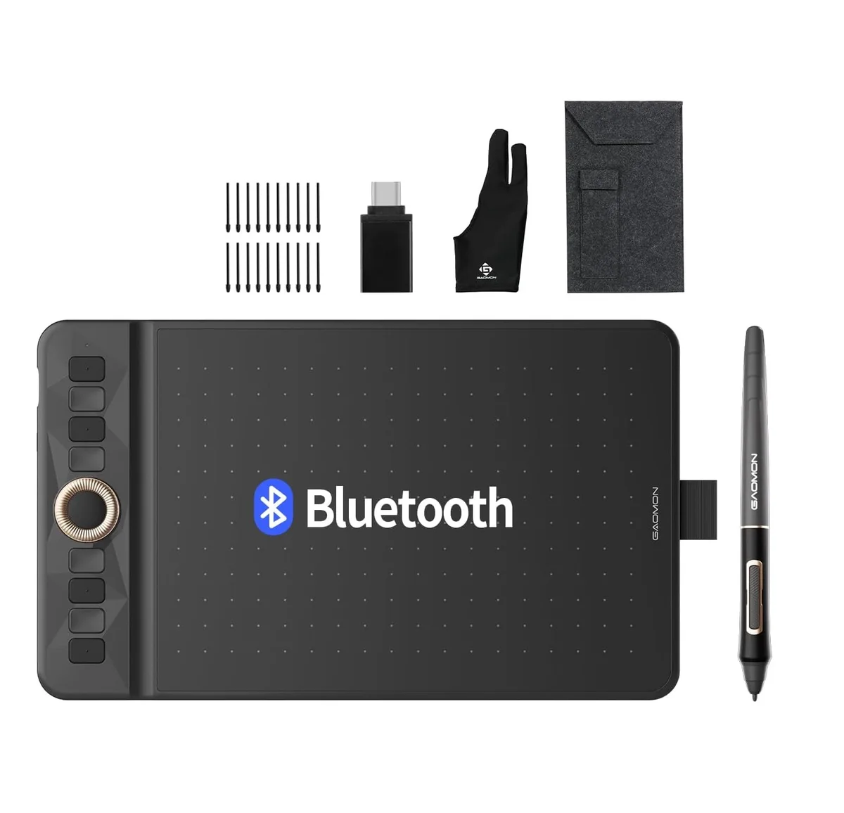 Gaomon sem fio Gráficos Desenho Tablet, Conexão Bluetooth 5.0, 16K Níveis Pen Pressão, 8x5 ", WH851, Android Suportado