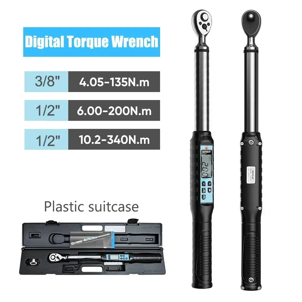 

GOYOJO Professional Digital Torque Wrench 1/2\" 3/8\" Bike Car Bicycle Repair Tool Data Save Force Measuring Instrument for Key