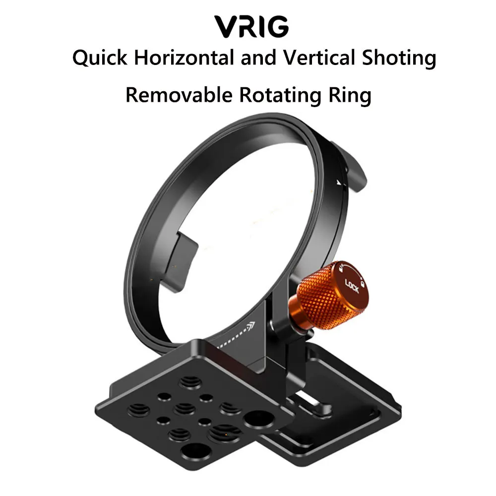 VRIG Arca Ring Lens Collar Rotatable Horizontal-To-Vertical Tripod Mount Quick Release for Sony FX3/FX30/A7M4/A7S3/A7R4/A6400