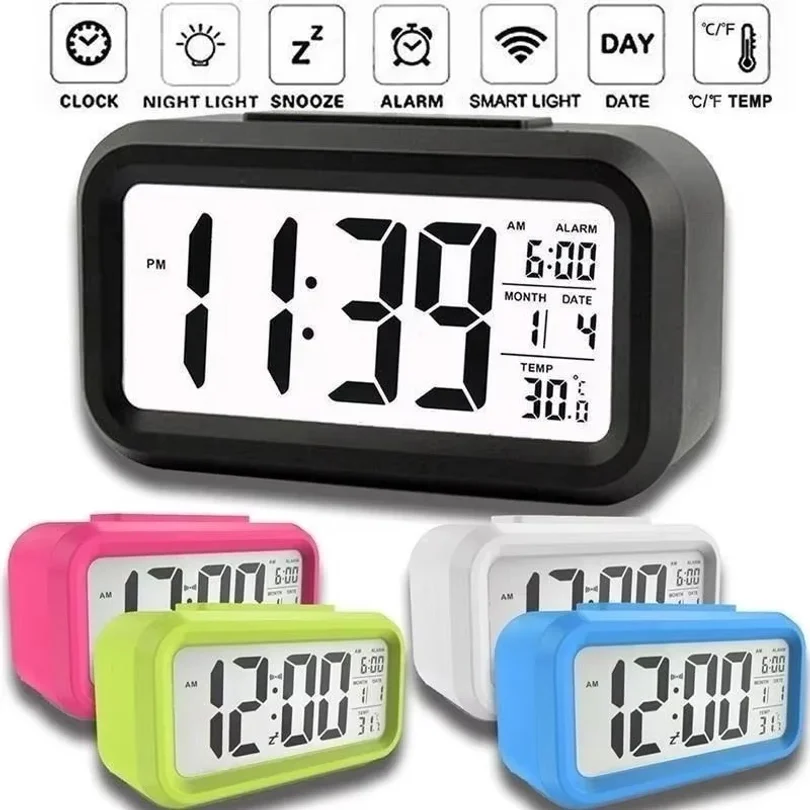 Digital LCD Alarm Clock with Calendar Thermometer