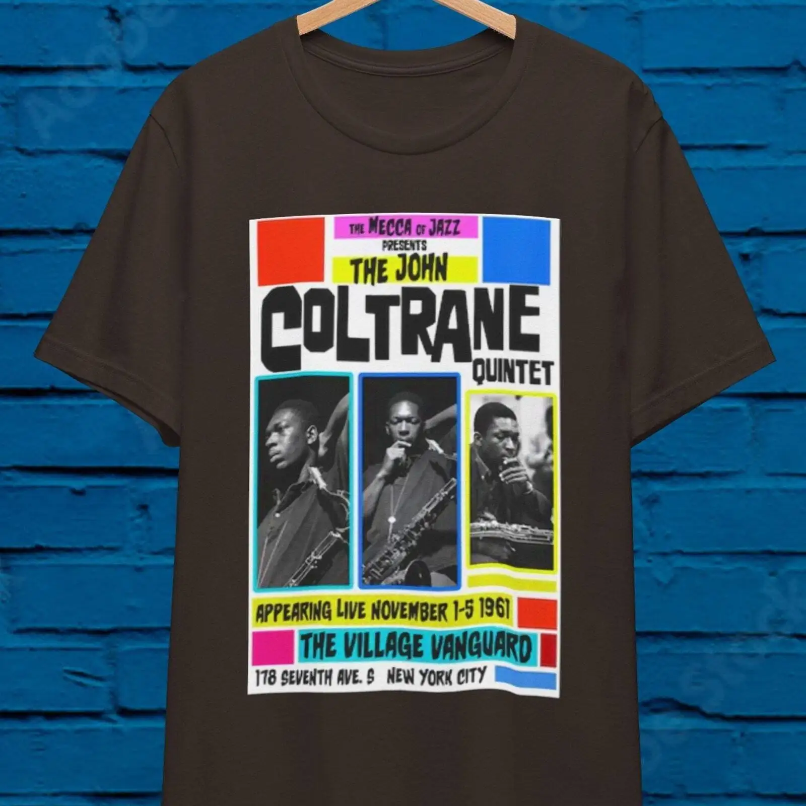 John Coltrane QuinteT T Shirt Vintage Concert Poster Village Vanguard 60s Jazz