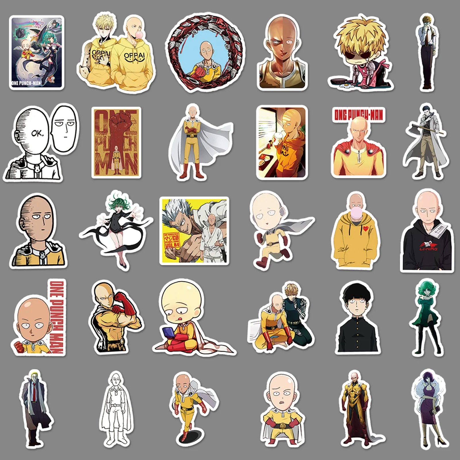 10/30/57Pcs Anime One Punch Man Cartoon Graffiti Decorative Stickers DIY Guitar Phone Water Cup Skateboard Waterproof Stickers