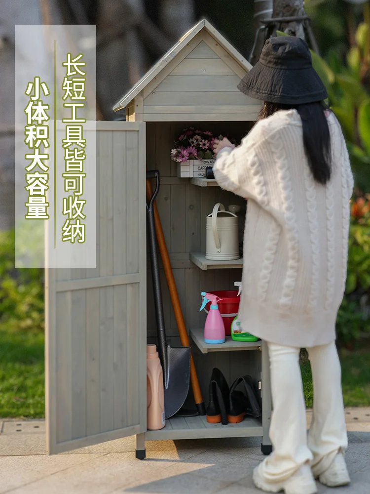 The product can be customized.Outdoor cabinets, garden solid wood tools, lockers, waterproof and sunscreen, outdoor household