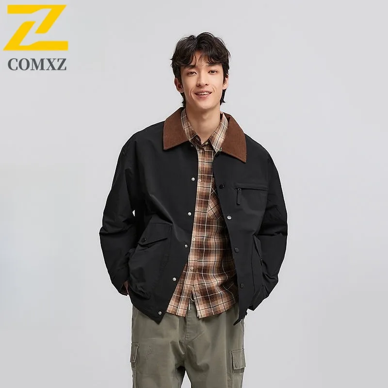 

COMXZ мужские куртки больших размеров, модные прочные роскошные прогулочные велосипедные простые пальто, дышащие классические уличные куртки Valley