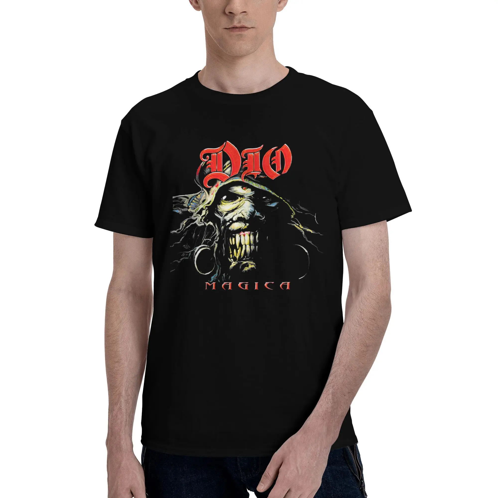 

Пользовательские футболки Dios Magica Heavy Metal для мужчин, футболки из 100% хлопка, футболка с коротким рукавом, повседневная футболка, одежда